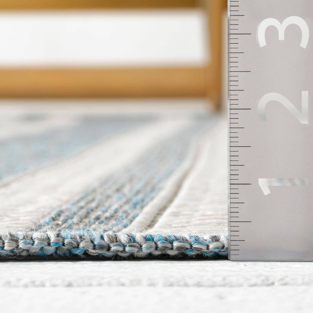 Abani Rugs - Vendita all'ingrosso Tappeto - Tappeto da Interni/Esterni a Righe Orizzontali Blu Oceano6