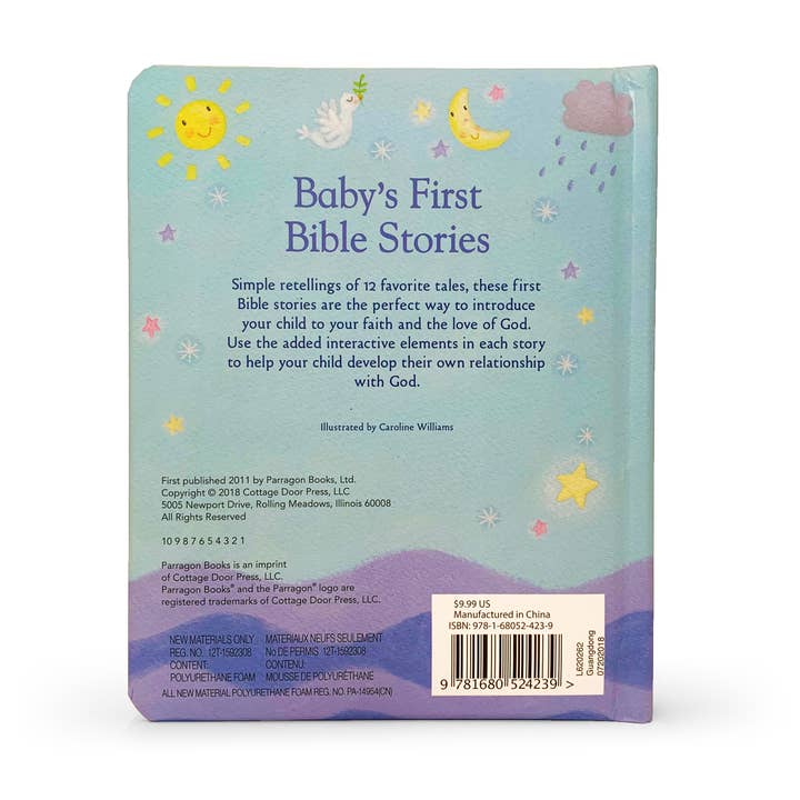 Cottage Door Press - Wholesale Baby & Toddler Book (0-2) - Baby's First Bible Stories Keepsake Board Book3