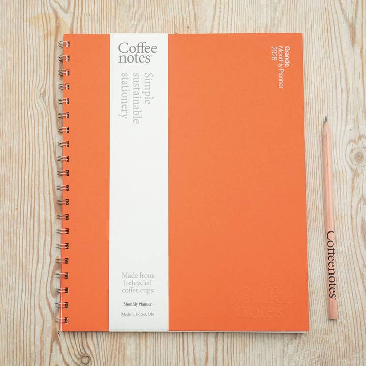Oranje Maandplanner 2026 voor wholesale door Coffeenotes