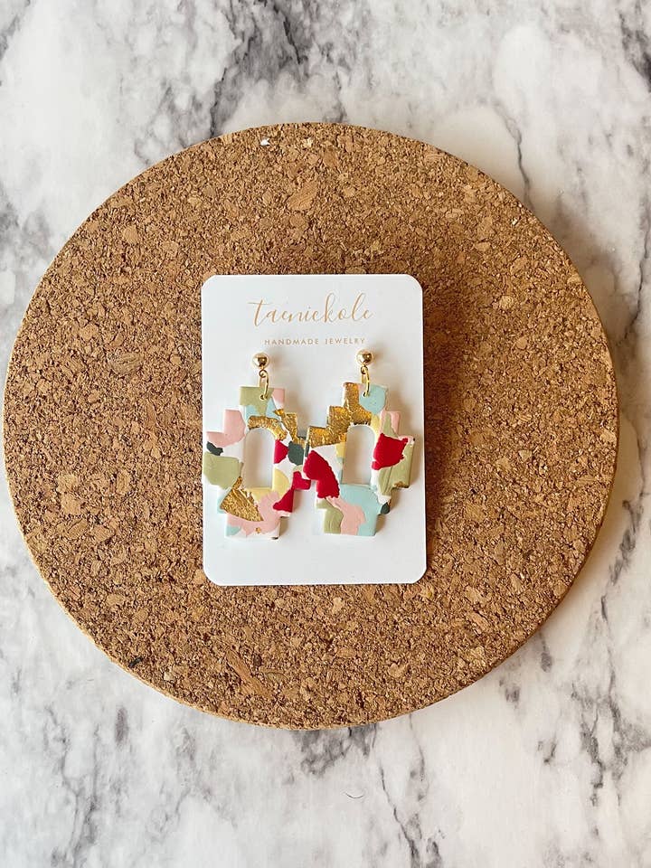 Merry & Bright | Aztec | Polymer Clay Earrings for wholesale by taenickole