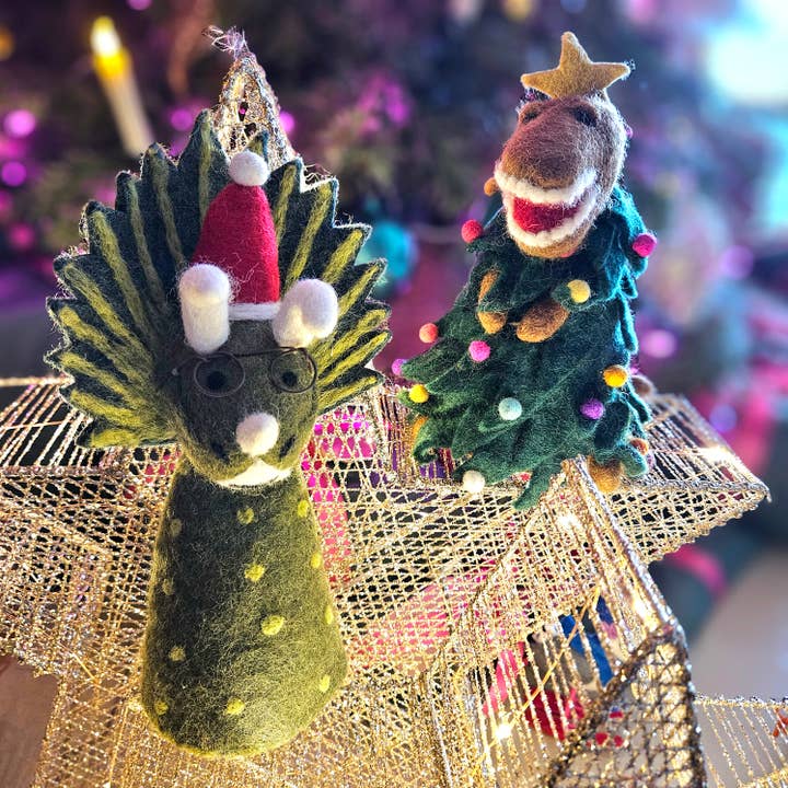 Felt So Good - Wholesale Tree Topper - Handmade Felt Tree-Rex Christmas Tree Topper
