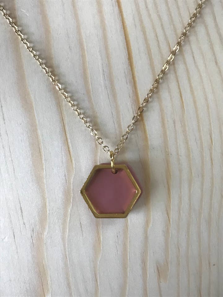 Hexagon Necklace-Clay for wholesale by Looped