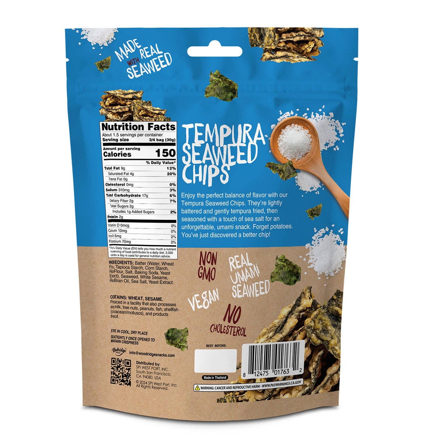 SPI West Port Inc. - Wholesale Chips - Tempura Zeewierchips - Zeezout (1,41 oz./40g Zakjes)3