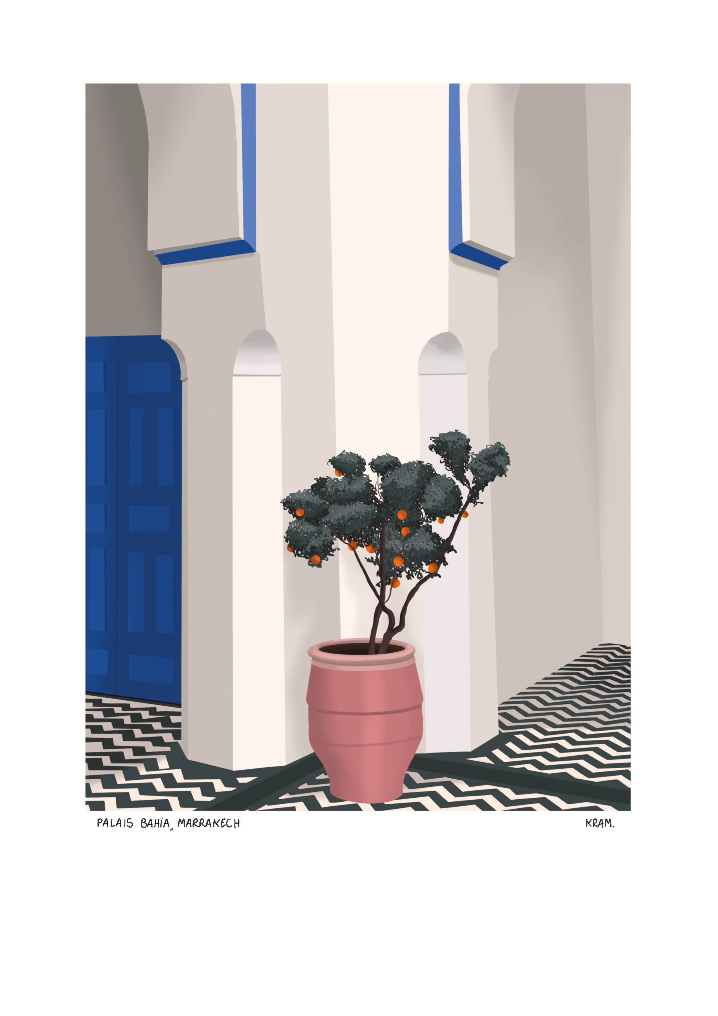KRAM - Venta al por mayor Pósteres - Póster del Palacio de Bahía, Marruecos1
