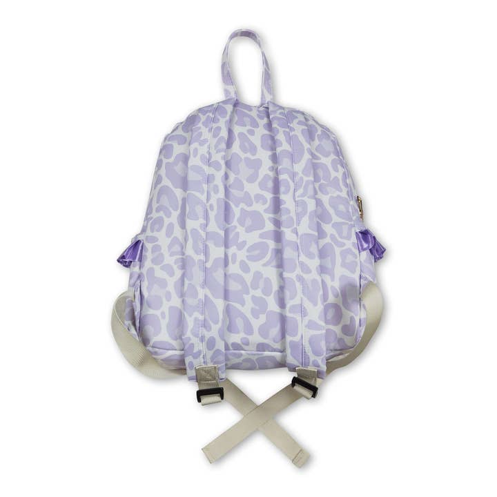 Yawoo Garments - Wholesale Backpack - Kids - Lavender leopard ruffle kids girls backpack1