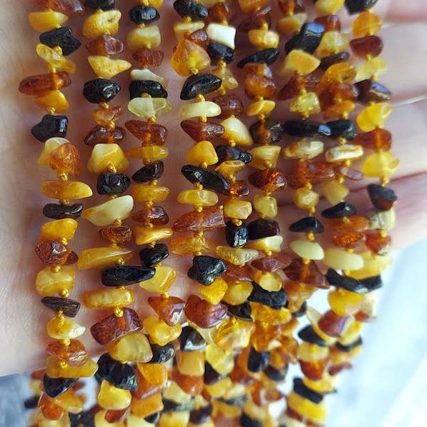 Amber Auksas - Wholesale Beaded/Pearl Necklace - Gorgeous Multi Color Baltic Amber Necklace w Tag Cert ♥️ GIA