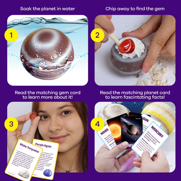 Dan&Darci - Wholesale DIY Craft Kit - Kids - Galaxy Gem Dig Kit for Kids - Gemstones Digging Science Kit