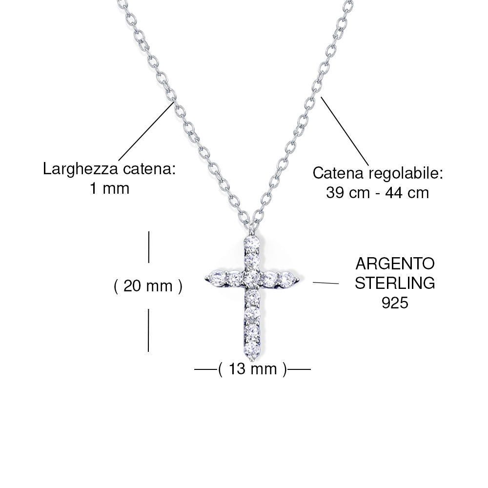 DINAWeb Srls - Wholesale Pendant/Charm Necklace - Sterling Silver 925 Cross Necklace - First Communion6
