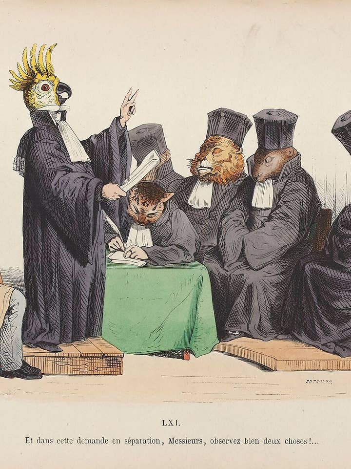 Två val från Les Métamorphoses du Jour av J.J. Grandville - 1829 för wholesale av Flashback Shop