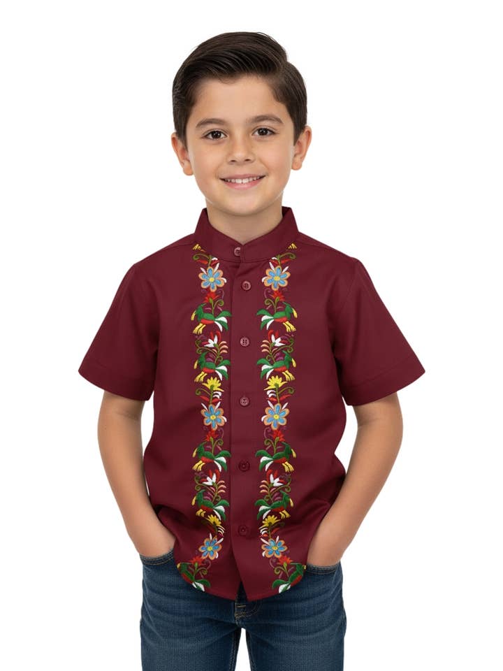 Jongens Cubaanse Mexicaanse Guayaberas 4-14 voor wholesale door Unik