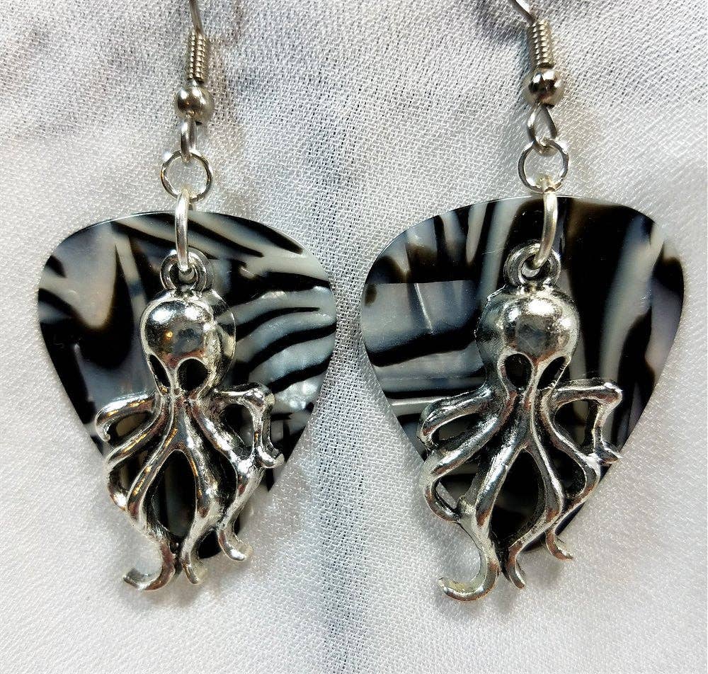 Simply Raevyn - Wholesale Dangle Earrings - Octopus Charm Guitar Pick Earrings33