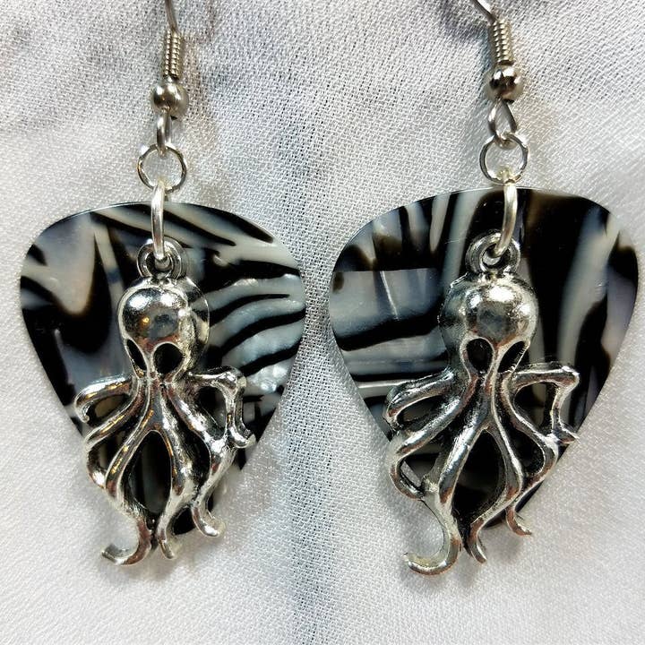 Simply Raevyn - Wholesale Dangle Earrings - Octopus Charm Guitar Pick Earrings33