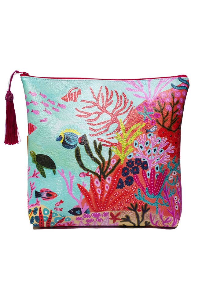 Kosmetikpung i vegansk læder under havet for engroshandel hos Lousurfacepattern