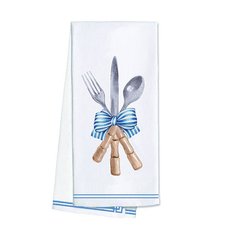 SALE! In Stock WH Cotton Tea Towel | Silverware Bundle for wholesale by WH Hostess Social Stationery