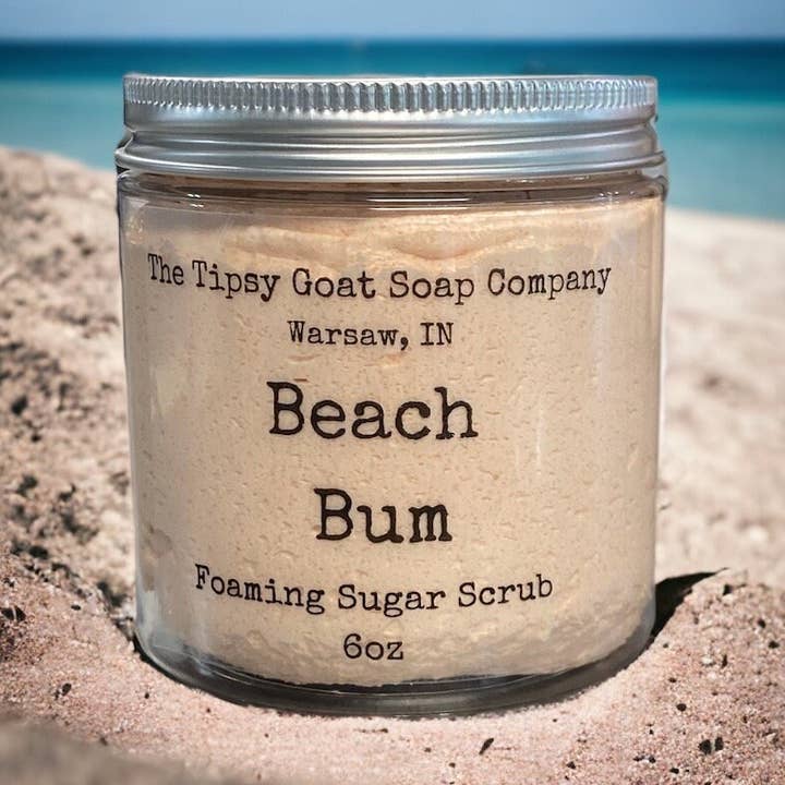 Gommage Sucré Moussant Beach Bum | Savon Fouetté au Sucre pour la vente par The Tipsy Goat Soap Company