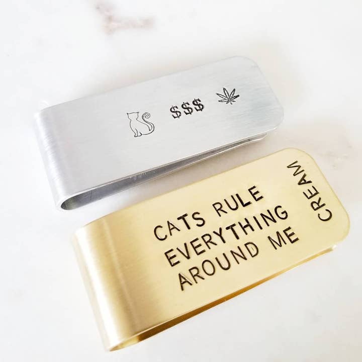 Cat Themed Hip Hop Money Clip for wholesale by Salt and Sparkle