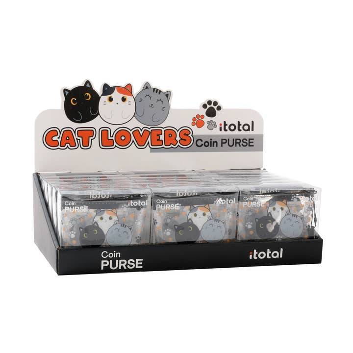I-Total, I-Drink - Venta al por mayor Monedero - Mujer - Monedero Gato - expositor con 18 unidades0