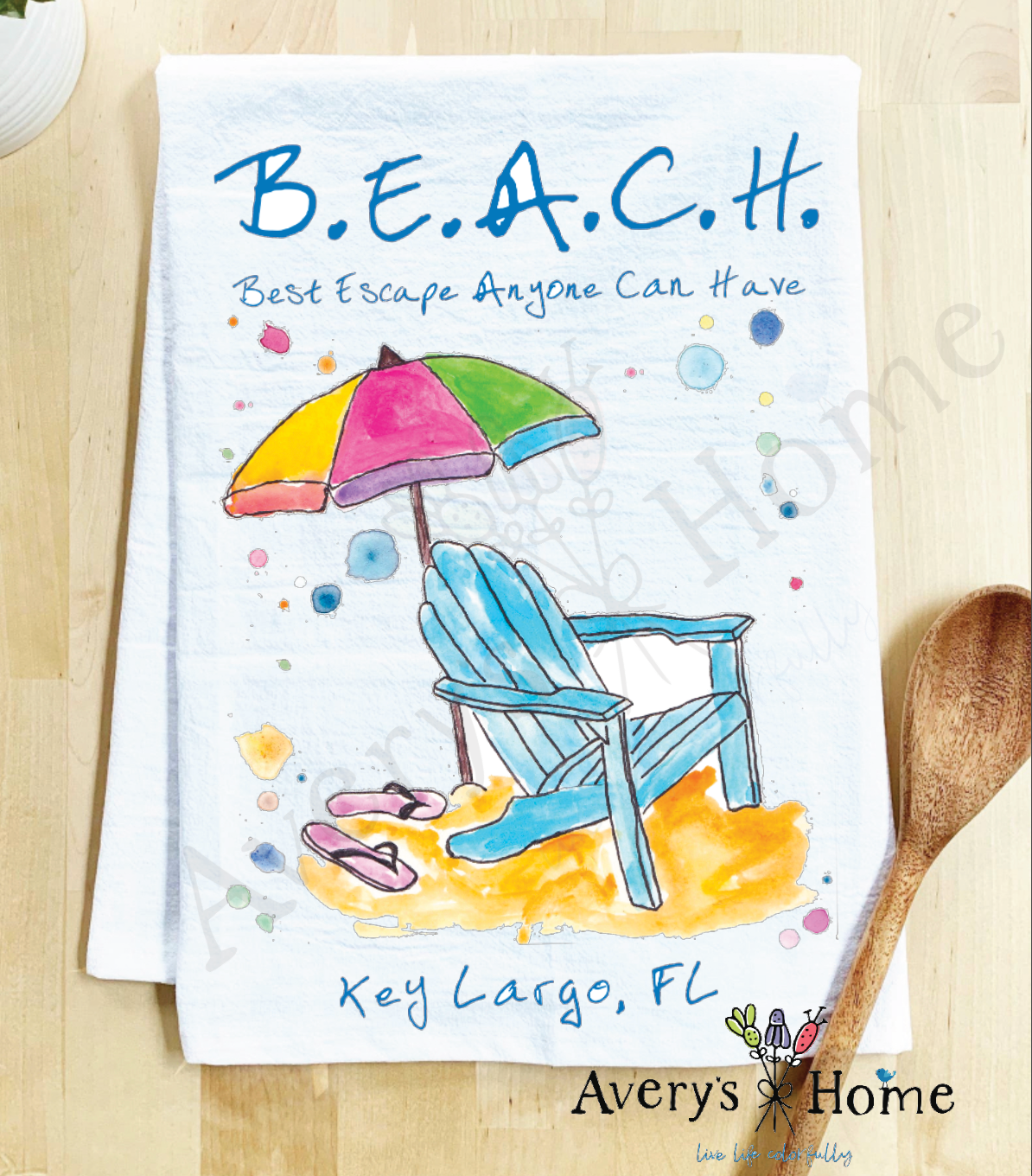 Avery's Home - Wholesale Tea Towel - Beach Vacation Souvenir Customizable Tea Towel27