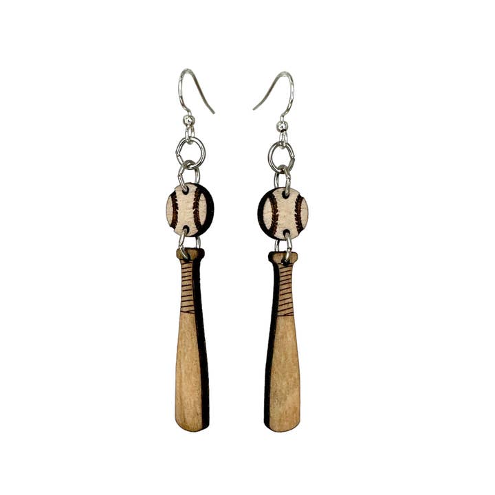 Green Tree Jewelry - Wholesale Dangle earrings - Baseball Bat Earrings # 13264