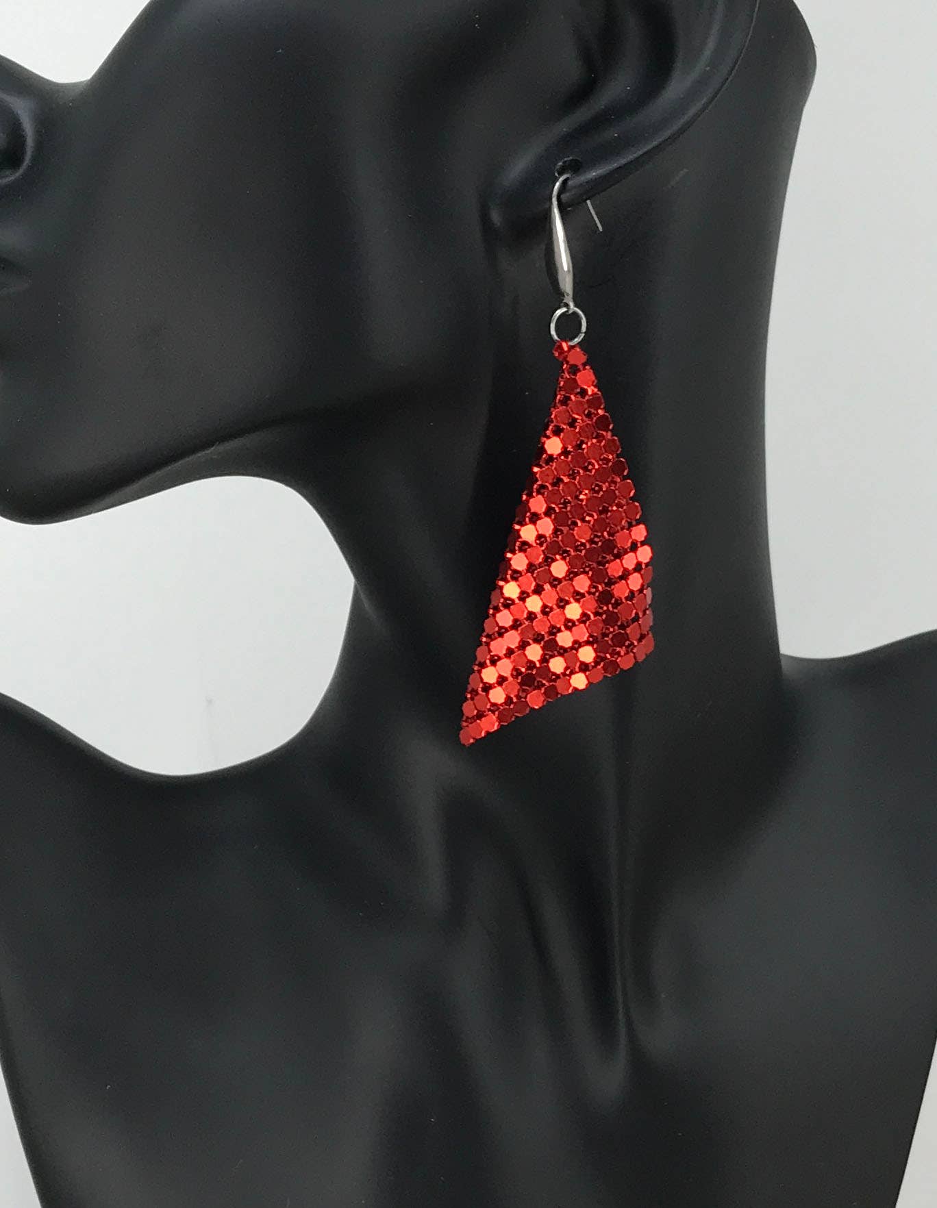 Magnolia & Peach Jewelry Boutique, LLC - Wholesale Dangle Earrings - Red Chainmail Earrings - E19-4400