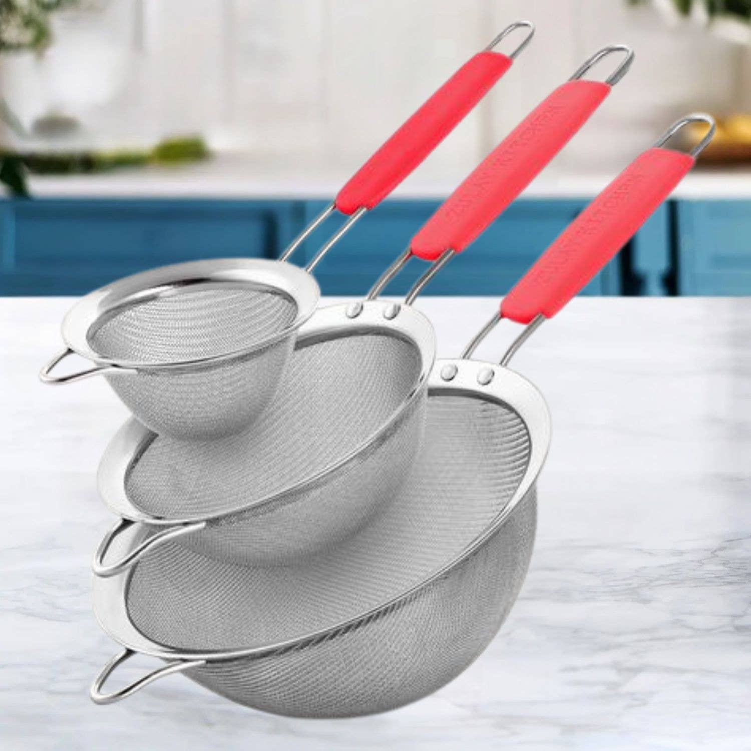 Zulay Kitchen - Wholesale Sifter - Premium Stainless Steel Fine Mesh Strainer Set of 30