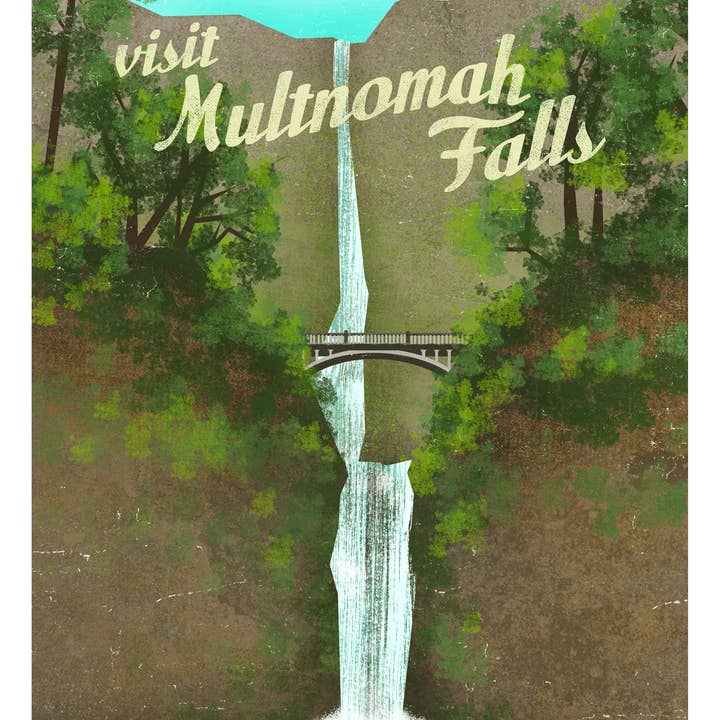 Multnomah Falls - Impresiones artísticas para venta al por mayor de Robot Candy