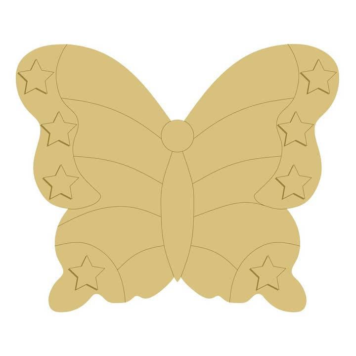 3D Butterfly Unfinished Wood Cutout Style 6 for wholesale by Diverse Woodworking