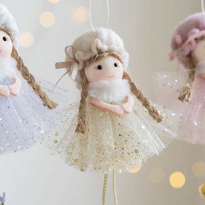 UZ Wholesale Store - Wholesale Ornament - Christmas Tree Ornament- Mesh Glitter Hanging Angel Girl5