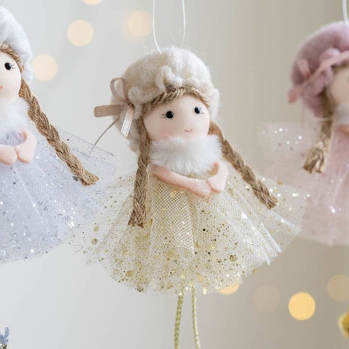 UZ Wholesale Store - Wholesale Ornament - Christmas Tree Ornament- Mesh Glitter Hanging Angel Girl5