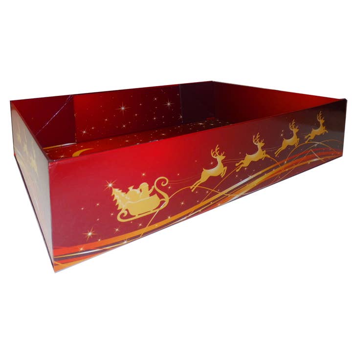 Cardboard Christmas Gift Hamper Trays - REINDEER (set of 10) for wholesale by Candi Gifts