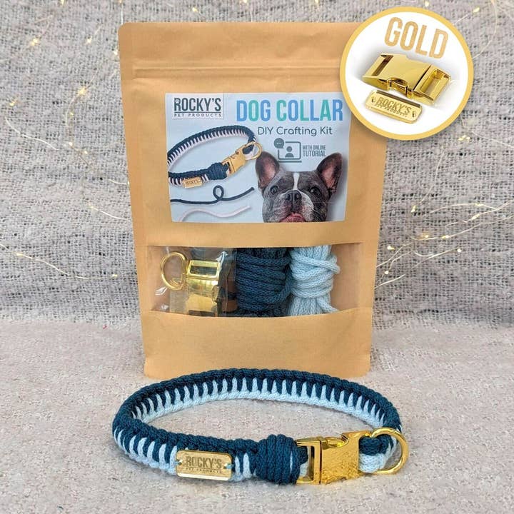 Rocky's Pet Products - Wholesale DIY Craft Kit - Make Your Own Dog Collar Craft Kit Blue