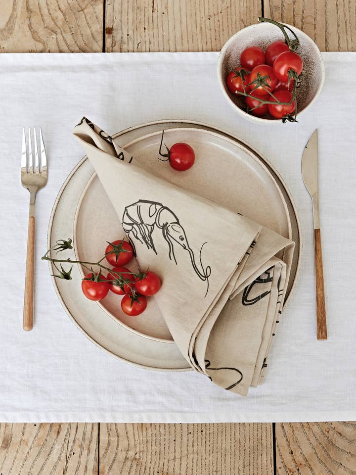 Italian summer print linen napkin set of 2 for wholesale by MagicLinen (We handle U.S. import procedures for you)