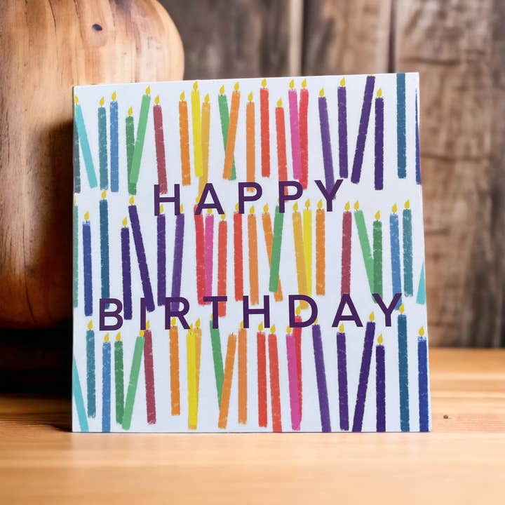 And Hope Designs - Cards, Stickers & Stationery - Vendita all'ingrosso Biglietti di auguri - Luminoso biglietto di compleanno con candela, arcobaleno, colorato, unisex3