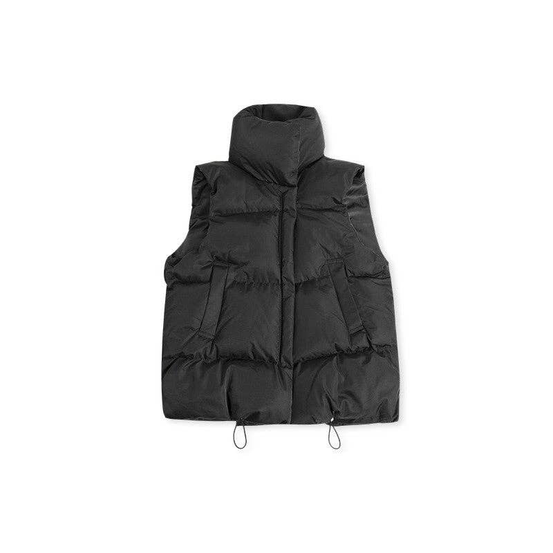 UZ Wholesale Store – wholesale Outerwear Vest - Women’s – Solid Color Loose Fit Puffer Vest Coat7
