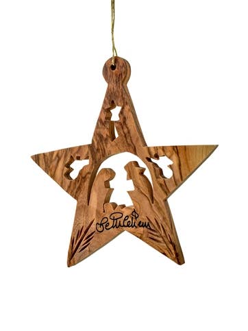 Star with Nativity and Angels - 3" for wholesale by Earthwood
