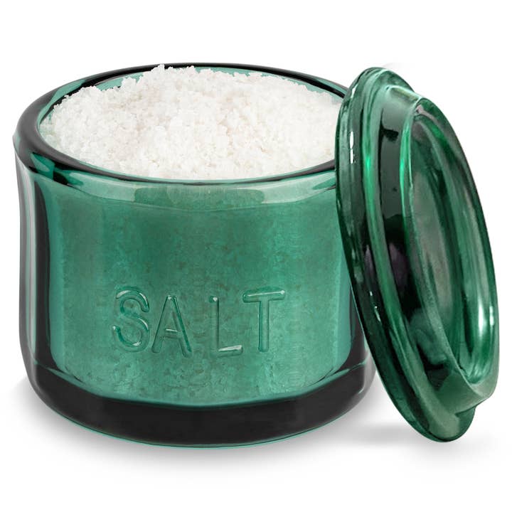 Kook - Wholesale Salt Mill - Kook Embossed Salt Cellar & Lid, Pressed Glass, 10 oz14