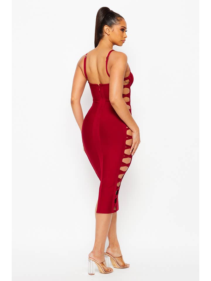 RIVIR - Wholesale Dress - Women's - BANDAGE BODYCON DRESS-AS344D