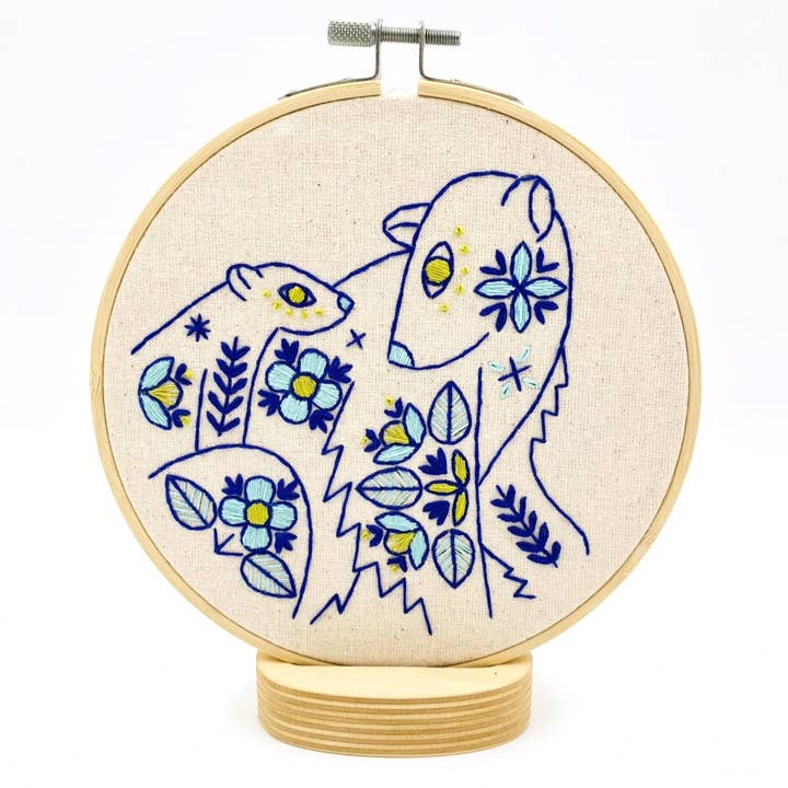 Polar Bears Complete Embroidery Kit for wholesale by Hook, Line & Tinker Embroidery Kits