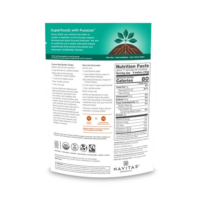 Navitas Organics - Wholesale Chocolate bar - Cacao Wafers1