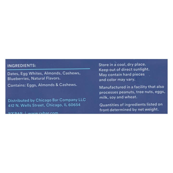 Ware Spark - Wholesale Snack Bar - Rxbar - Protein Bar - Blueberry - Case Of 12 - 1.83 Oz.