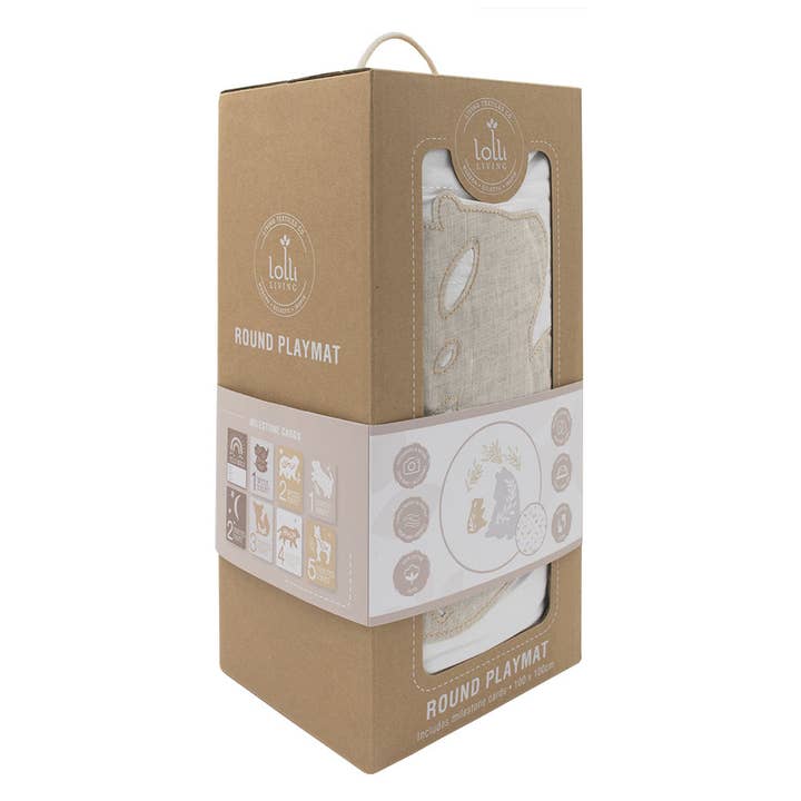 Living Textiles - Wholesale Play Mat - Kids & Baby - Play Mat with Milestone Cards - Bosco Bear
