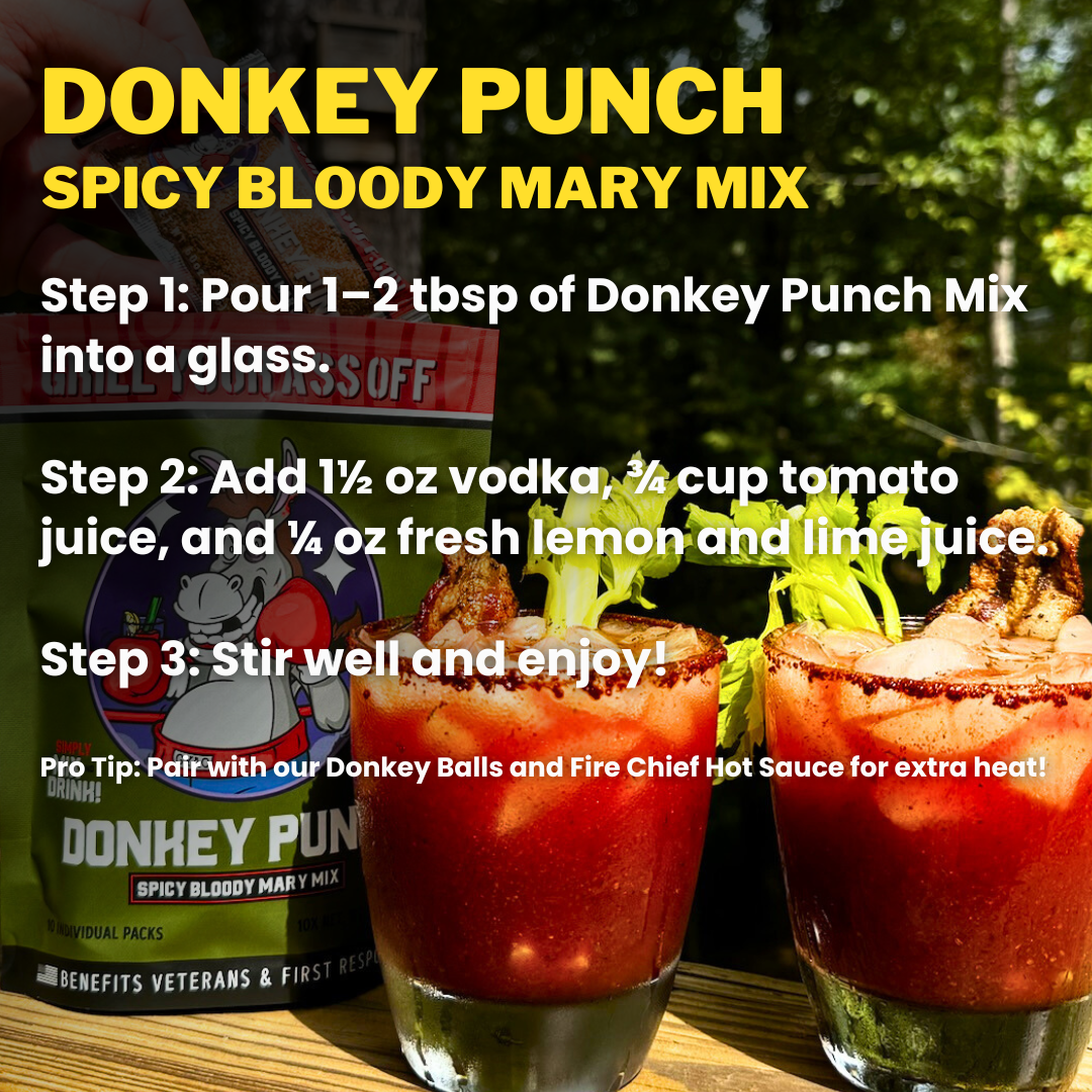 Grill Your Ass Off - Spices, Rubs, Seasonings, Sauces, Jerky - Wholesale Rub - Donkey Punch Spicy Bloody Mary Mix -Hot & Spicy3