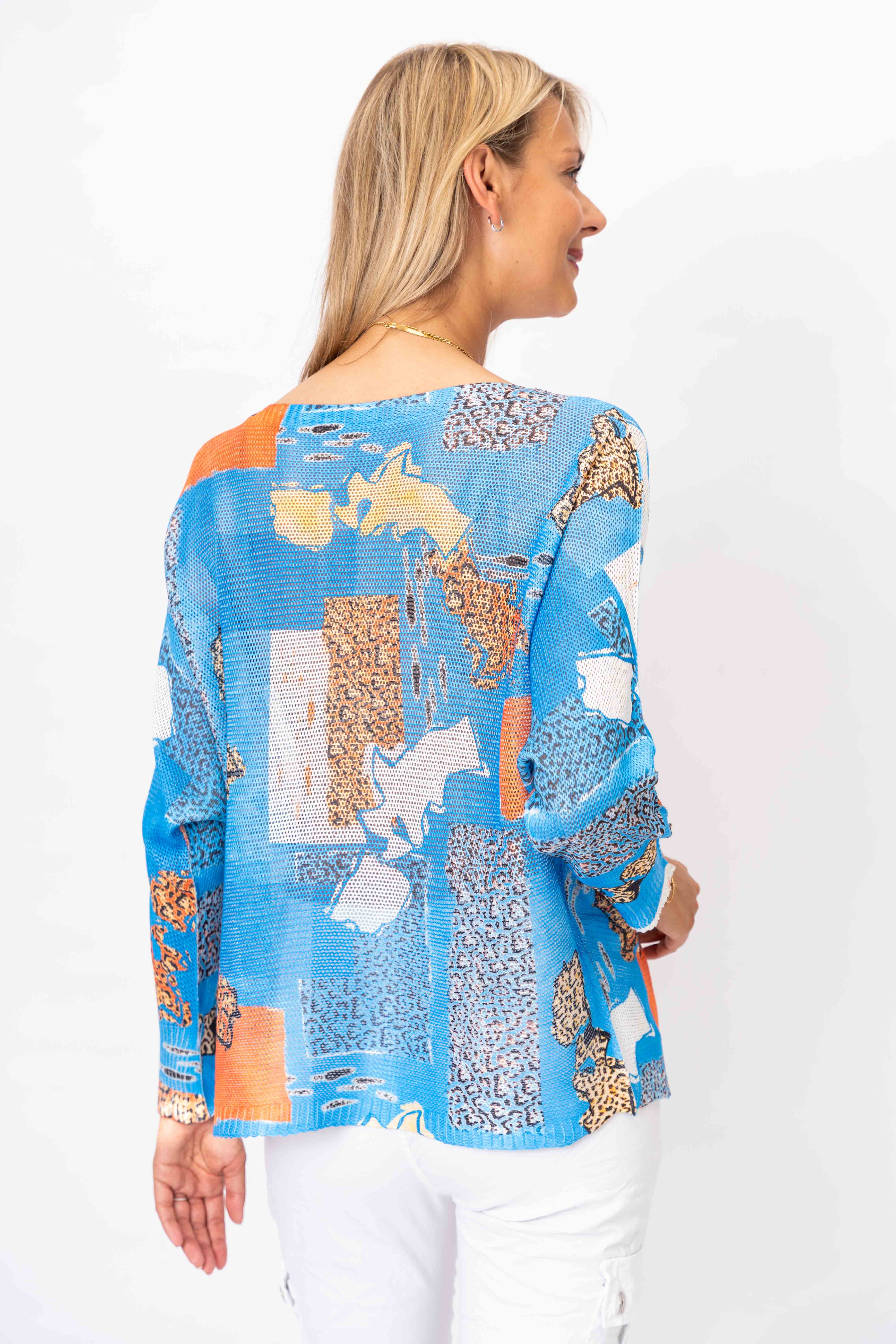 Look Mode Usa - Wholesale Knit Sweater - Women's - "Puzzle" printed batwings  Sweater2