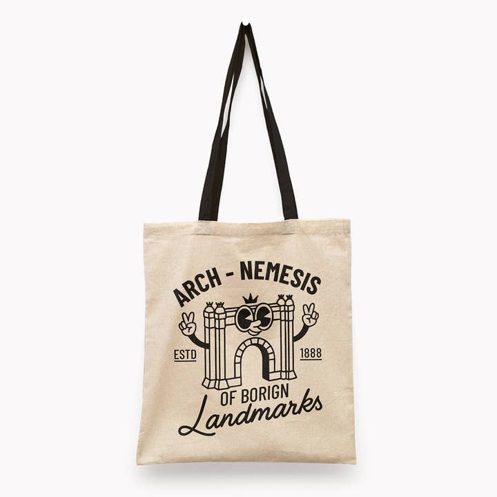Arch-nemesis of Boring Landmarks Tote Bag for wholesale by DesignPlace