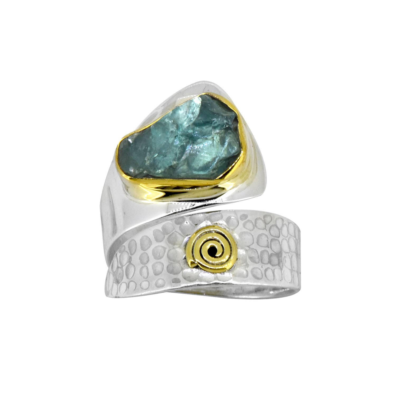 Tiramisu - Vente Solitaire - Bague élégante en laiton en argent sterling 925 avec apatite néon brut4