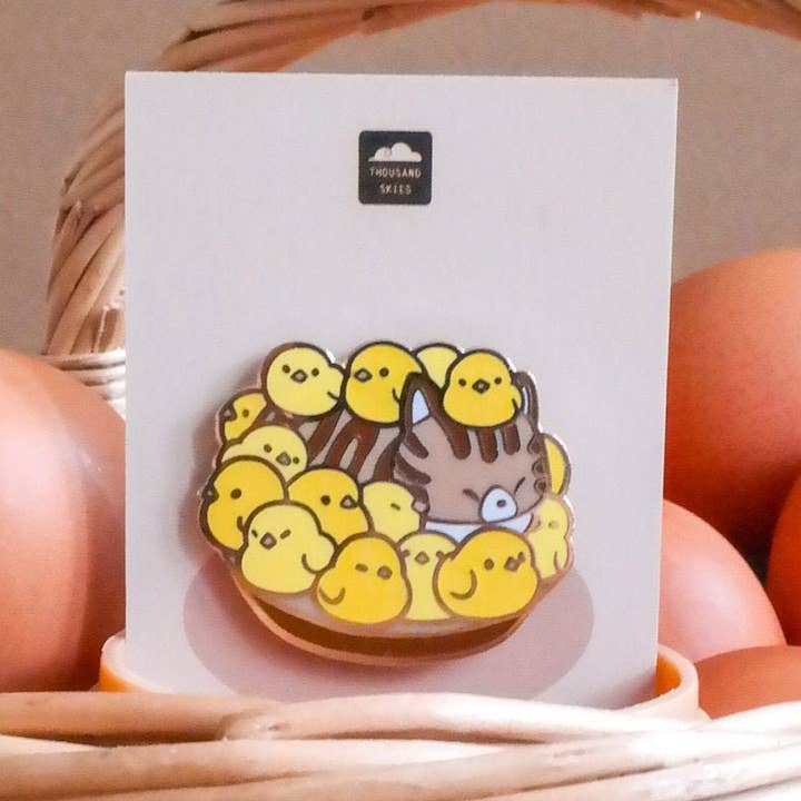 Enamel Pin - Guardian of Chicks Cat - if it fits I sits for wholesale by Thousand Skies