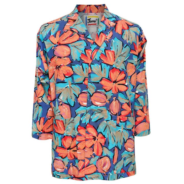 1980's Original Jams Surf Line International Blazer - Purple/Blue Floral for wholesale by JAMS World