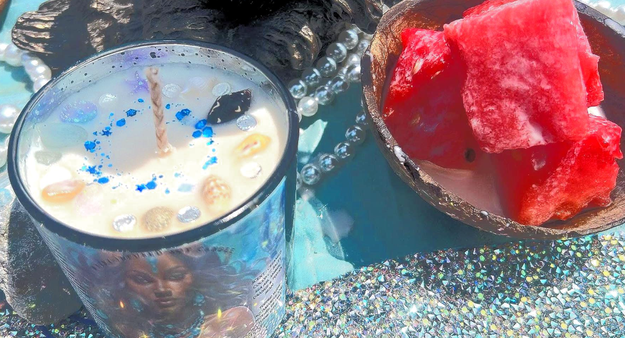 WaterBruja - Wholesale Jar/Filled Candle - Yemaya Candle, Reiki Infused, Orisha Offering Candle, Ritual5