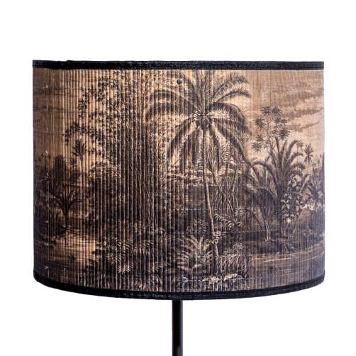 Tropical Scene Bamboo Pendant Shade 40cm for wholesale by McGowan & Rutherford Ltd