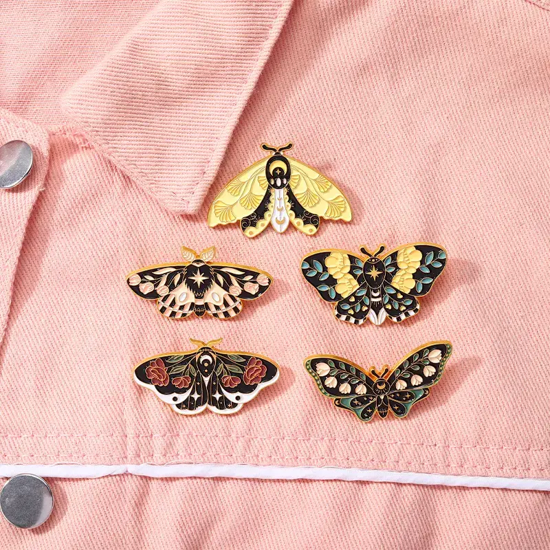 Magnifique Hearts - Wholesale Lapel Pin/Button - Floral Moth Butterfly Enamel Pins - Beautiful brooch pins12